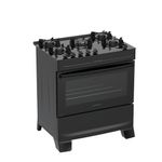 Fogão 5 Bocas Atlas Mônaco Top Glass Mesa De Vidro Bivolt Preto