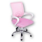 Cadeira De Escritório Oficial Begônia Tela Mesh Rosa