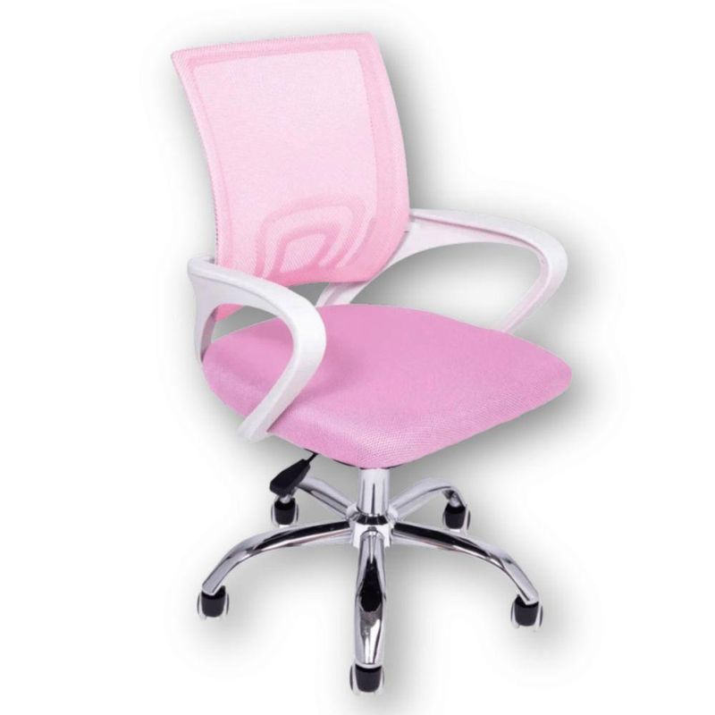 Cadeira De Escritório Oficial Begônia Tela Mesh Rosa