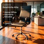 Kit 6 Cadeira Escritório Esteirinha Oficial Alta Preto