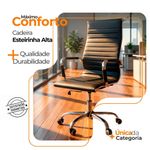 Kit 6 Cadeira Escritório Esteirinha Oficial Alta Preto