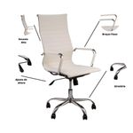 Cadeira De Escritório Esteirinha Giratória Ergonômica Alta Branco