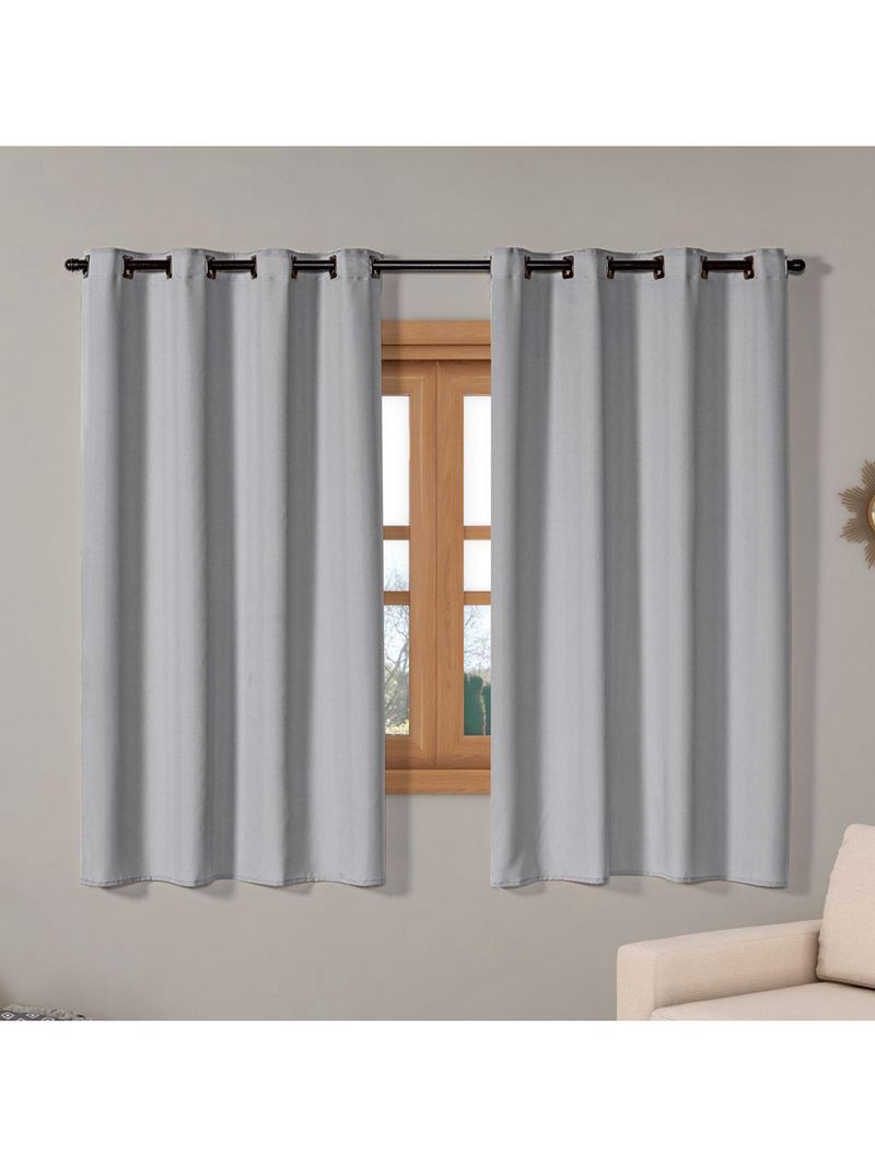 Cortina isa varão tecido oxford 2,00m x 1,40m p/ janela sala quarto - cinza