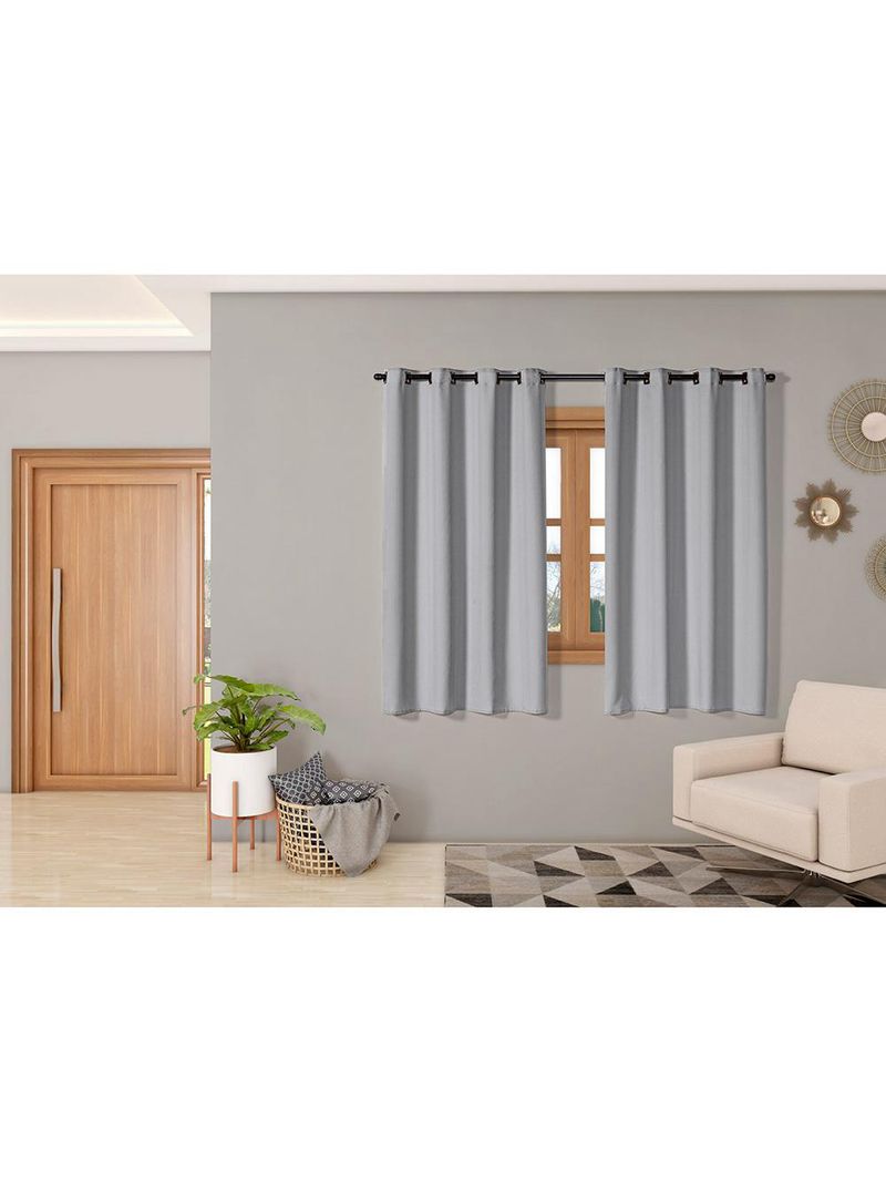 Cortina isa varão tecido oxford 2,00m x 1,40m p/ janela sala quarto - cinza