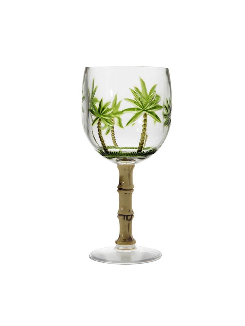 6 taças wolff palm tree de acrílico verde 495ml