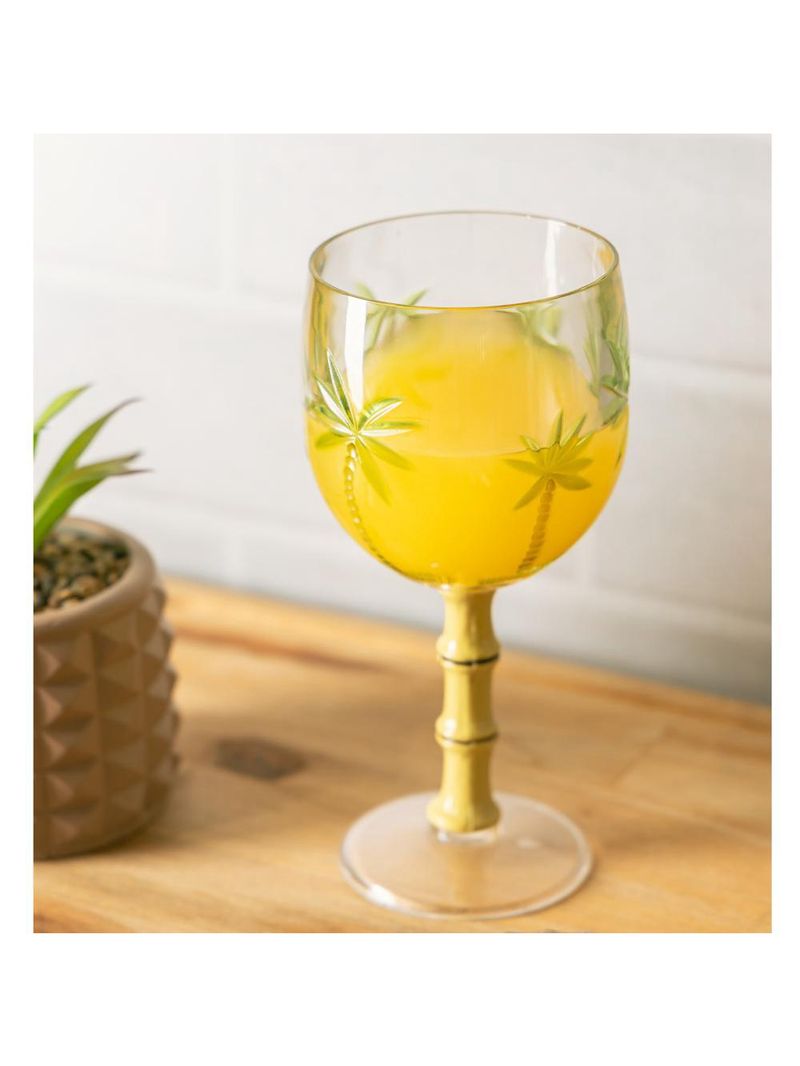 6 taças wolff palm tree de acrílico verde 495ml