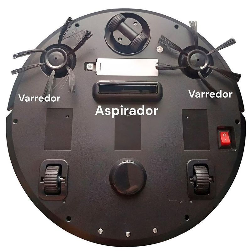 Robô Aspirador Shopmix Passa Pano 60min Luz Ultravioleta Preto Bivolt