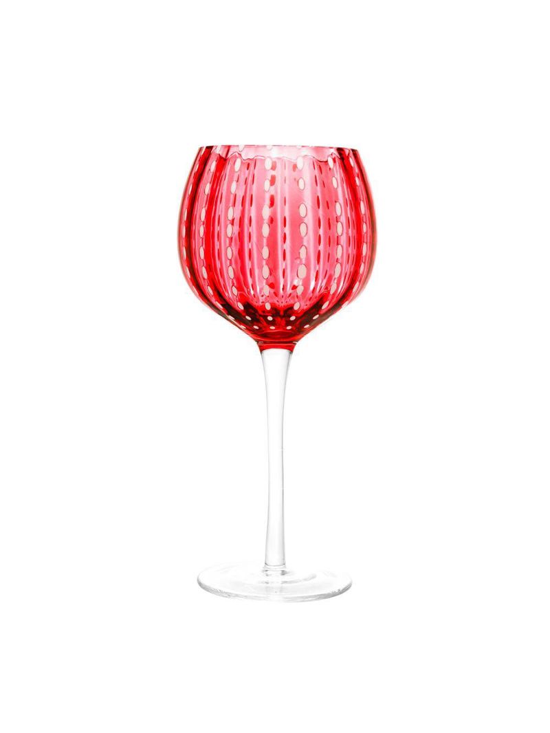 2 taças para vinho wolff orquídea de vidro vermelho 450ml