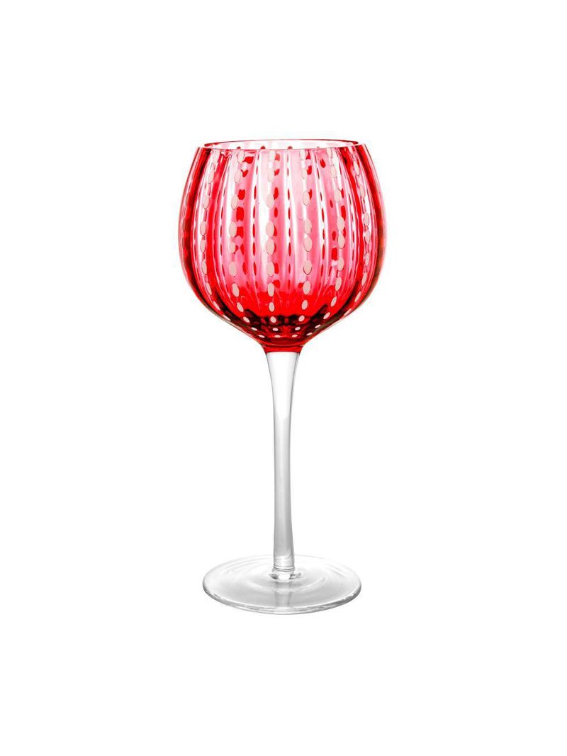 2 taças para vinho wolff orquídea de vidro vermelho 450ml