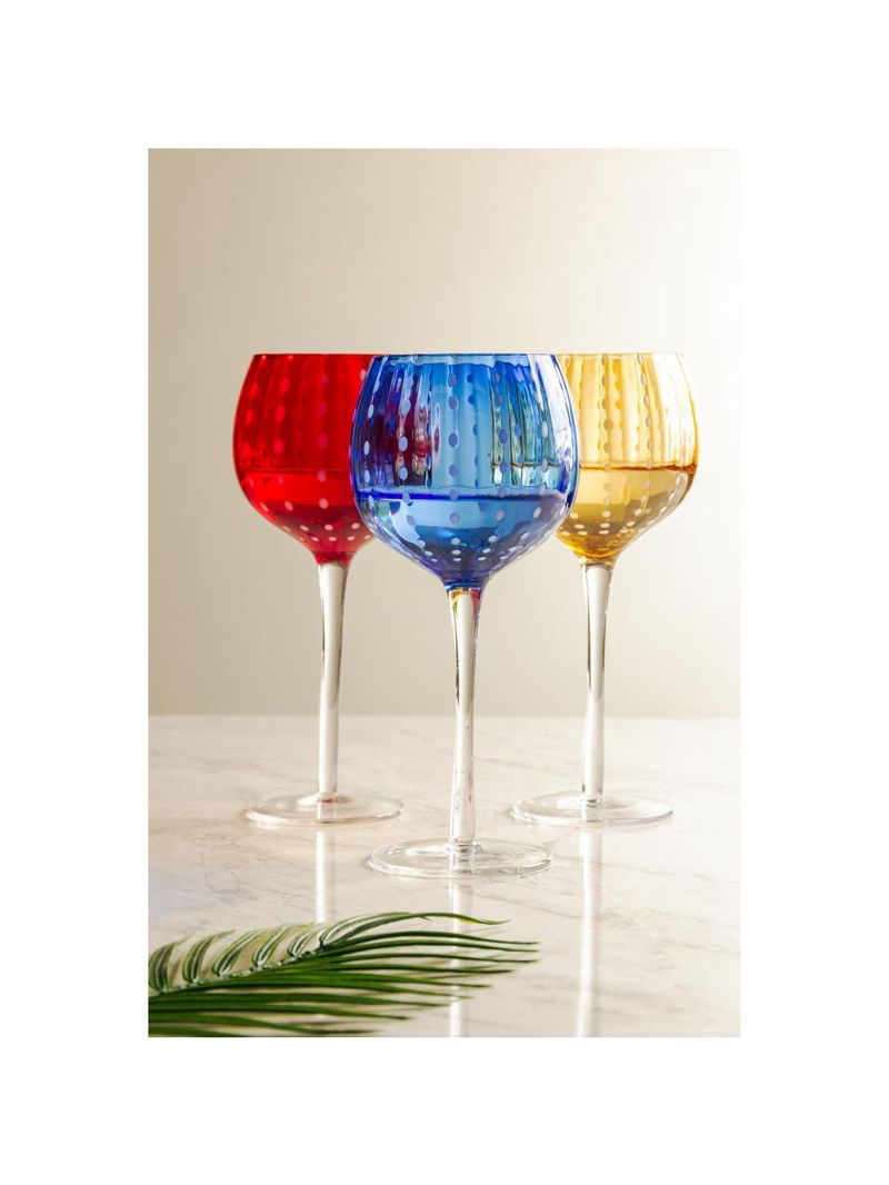 2 taças para vinho wolff orquídea de vidro vermelho 450ml