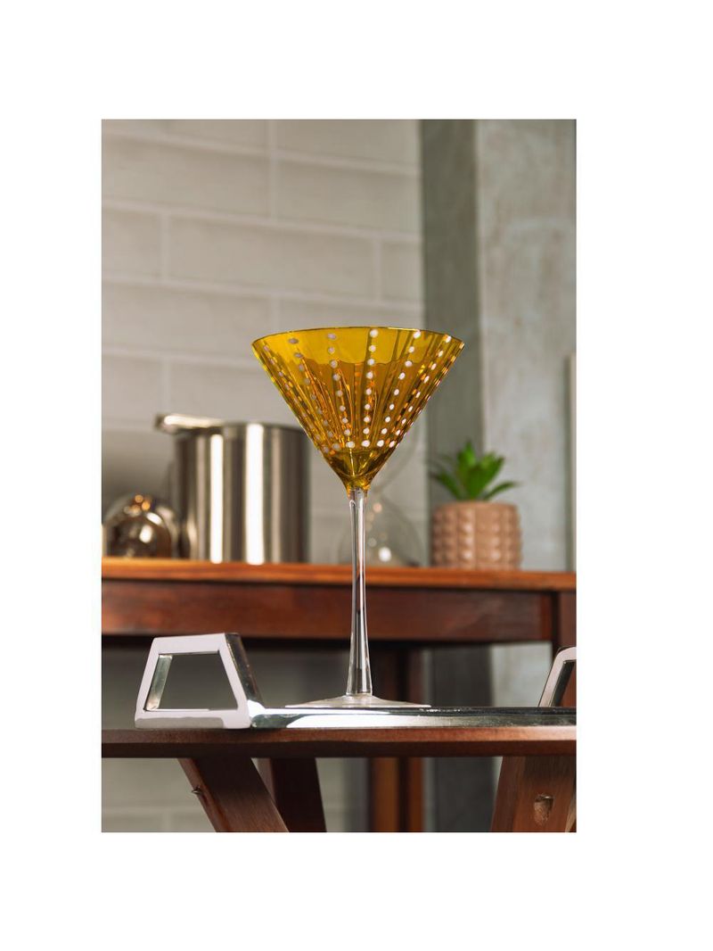 2 taças para martini orquídea 220ml Âmbar vidro wolff
