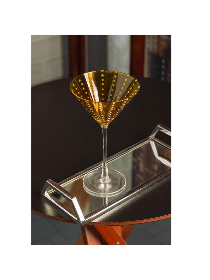 2 taças para martini orquídea 220ml Âmbar vidro wolff