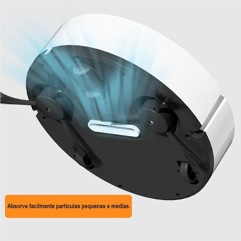 Robô Aspirador de Pó Draik Automático USB Recarregável com MOP Branco Bivolt