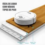 Robô Aspirador de Pó Draik Automático USB Recarregável com MOP Branco Bivolt