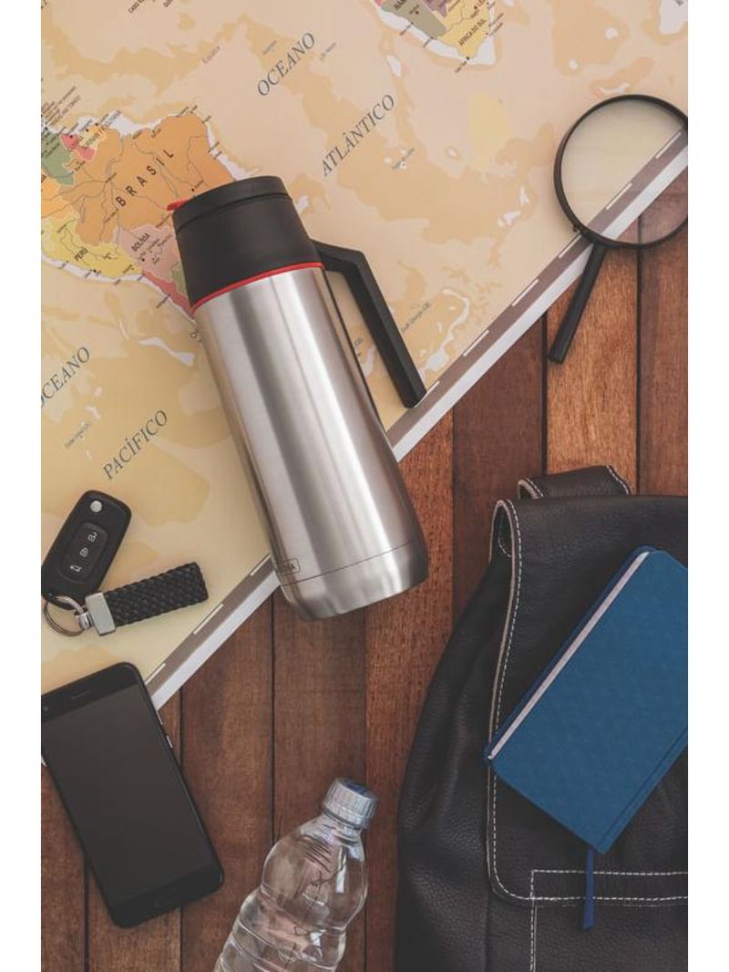 Garrafa térmica tramontina exata inox ampola de aço 750 ml