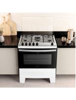 Fogão Atlas Agile Up Piso 5 Bocas Branco Mesa de Inox Bivolt (300001723)