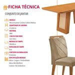 Mesa De Jantar Carolina Com 6 Cadeiras Moderna Mobilia Turim 07/ Laminado