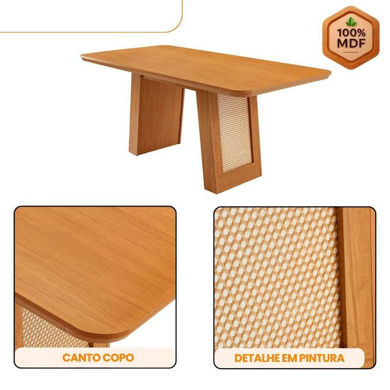 Mesa De Jantar Carolina Com 6 Cadeiras Moderna Mobilia Turim 07/ Laminado