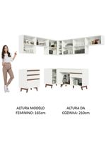 Armário de cozinha completa de canto 462cm branco reims madesa 03