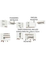 Armário de cozinha completa de canto 462cm branco reims madesa 03