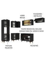 Armário de cozinha completa de canto 392cm preto reims madesa 03