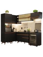 Armário de cozinha completa de canto 392cm preto reims madesa 03
