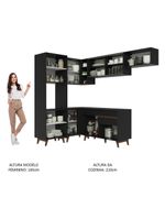 Armário de cozinha completa de canto 392cm preto reims madesa 03