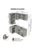 Armário de cozinha completa de canto 265 cm suspensa  nice madesa 06