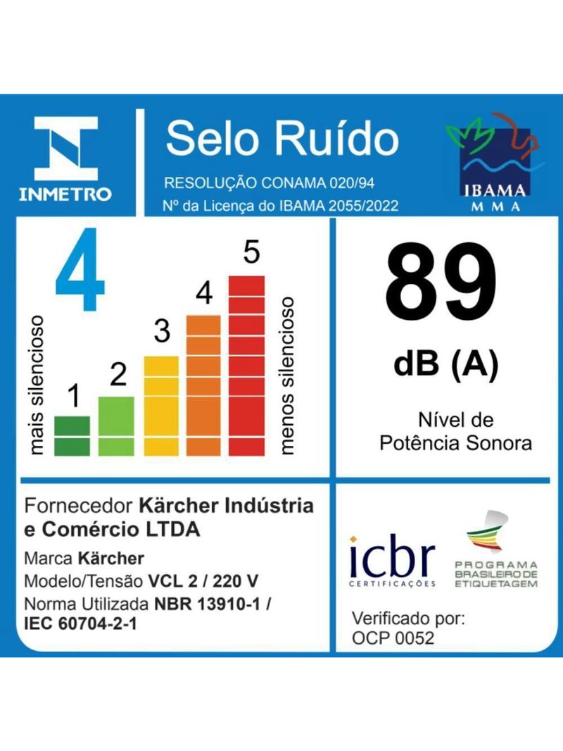 Aspirador De Pó Vertical 2 Em 1 Kärcher VCL 2 Filtro HEPA 220V