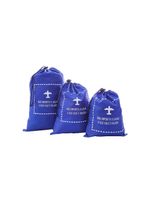 Kit saco com cordão para viagem azul para p/m/g 3pçs - secalux