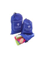 Kit saco com cordão para viagem azul para p/m/g 3pçs - secalux