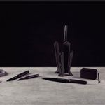 Jogo de Facas Tramontina Nygma com Lâmina em Aço Inox e Cabos de Polipropileno Preto com Suporte e Caixa de Som 06 Peças