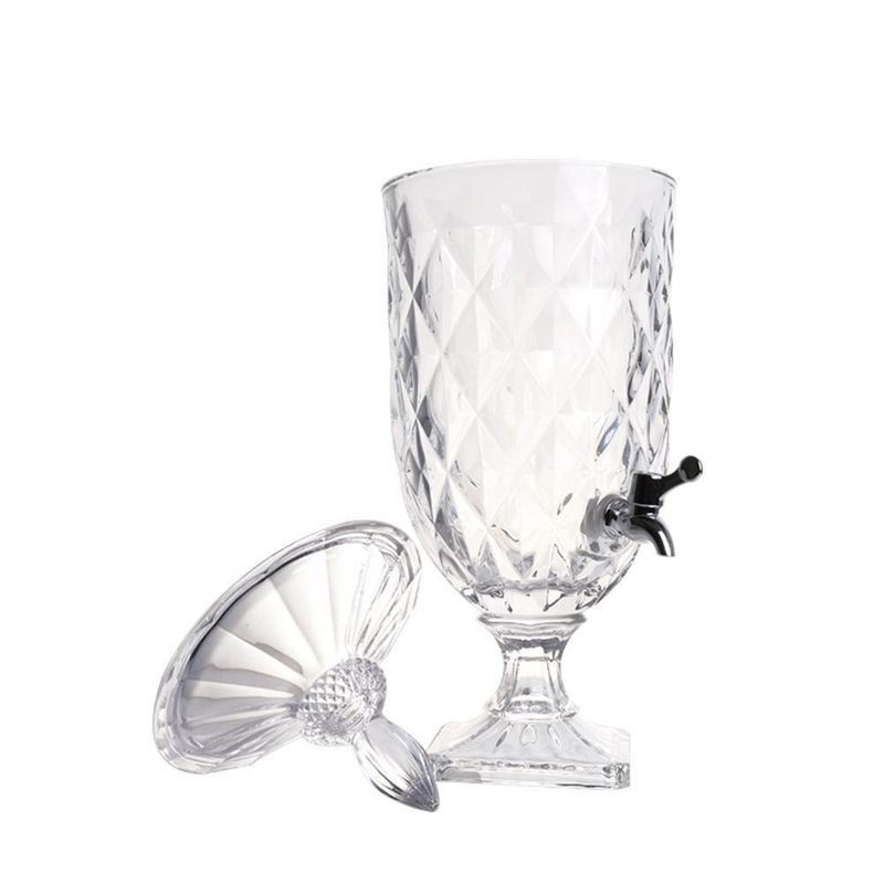 Suqueira Vidro Cristal 2 Litros Com Torneira Luxo Para Festa