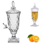 Suqueira Vidro Cristal 2 Litros Com Torneira Luxo Para Festa