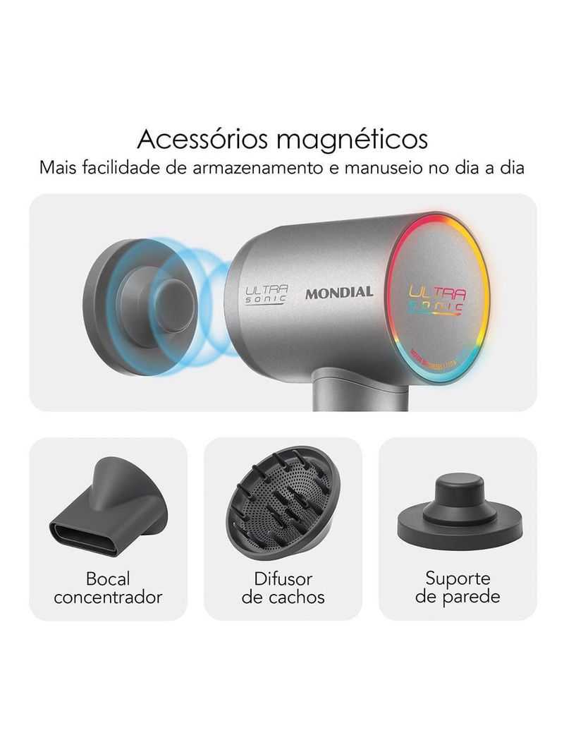 Secador Mondial Ultra Sonic SCP-01-US Bldc Com Led Inteligente 110V