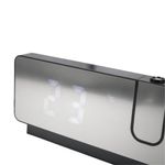 Relógio Despertador Led Espelhado Com Projetor De Hora E Termômetro – Usb Tipo - Preto