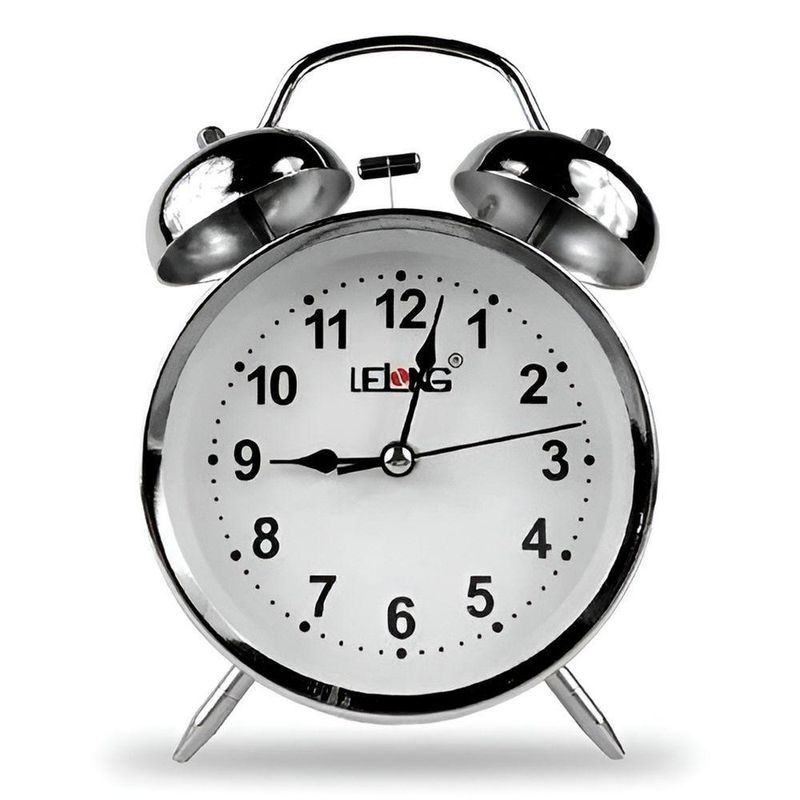 Relógio Despertador De Mesa Led Retrô Analógico Prateado - Estilo Clássico E Funcionalidade Moderna