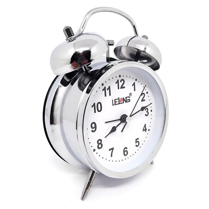 Relógio Despertador De Mesa Led Retrô Analógico Prateado - Estilo Clássico E Funcionalidade Moderna