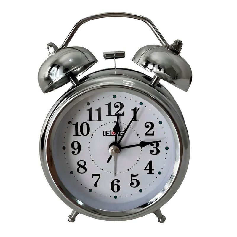 Relógio Despertador De Mesa Led Retrô Analógico Prateado - Estilo Clássico E Funcionalidade Moderna