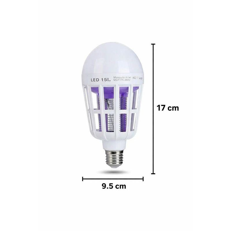 Lâmpada Repelente Luz Led Bocal Mata Mosquito Insetos