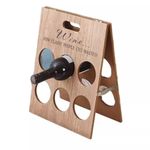 Suporte Vinho Retratil Decorativo Premium Madeira 6 Garrafas