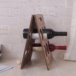 Suporte Vinho Retratil Decorativo Premium Madeira 6 Garrafas