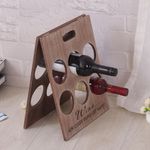 Suporte Vinho Retratil Decorativo Premium Madeira 6 Garrafas