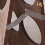 Suporte Vinho Retratil Decorativo Premium Madeira 6 Garrafas