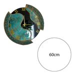 Kit 2 Relógios De Parede Grande 60cm Luxo - Fundo Preto Com Verde Mesclado