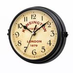 Relogio De Parede Retro Estacao Ferroviario Dupla Face Vintage Decorativo Antigo 2 Lados Luxo