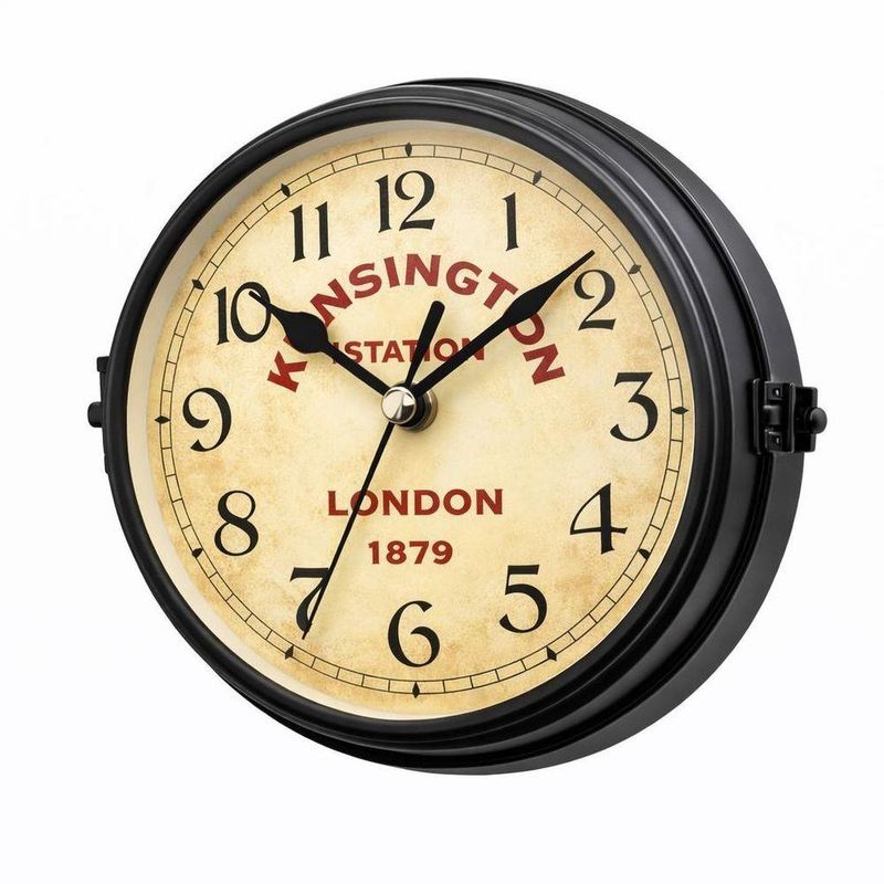 Relogio De Parede Retro Estacao Ferroviario Dupla Face Vintage Decorativo Antigo 2 Lados Luxo