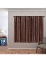 Cortina Blackout Pvc Com Tecido Voil Xadrez 2,80 M X 1,60 M - Marrom