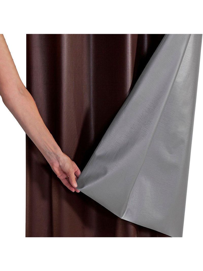 Cortina Blackout Pvc Com Tecido Voil Xadrez 2,80 M X 1,60 M - Marrom