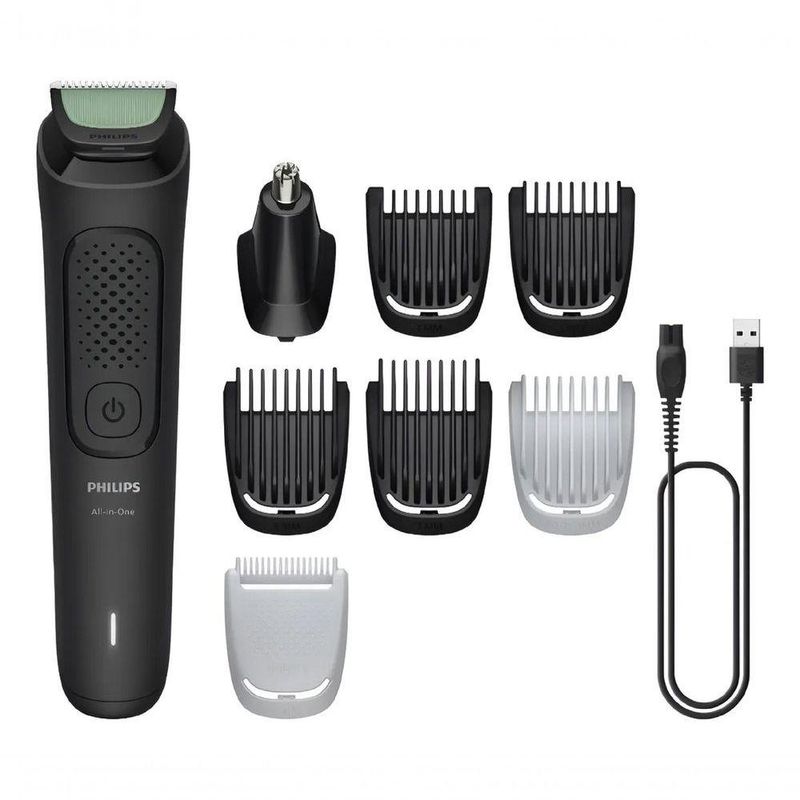 Aparador De Pelos Philips Multigroom MG3917-15 Sem Fio Com 8 Acessórios E Autonomia De 60 Minutos Preto Bivolt